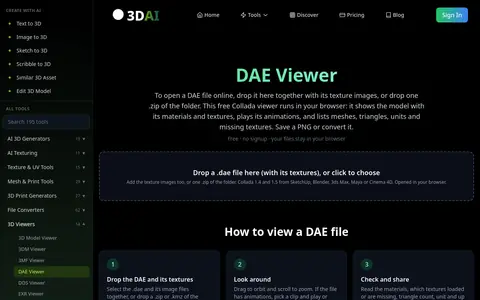 DAE Viewer page