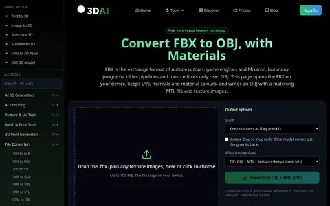 FBX to OBJ page