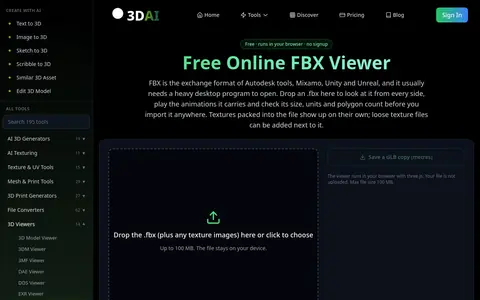 FBX Viewer page