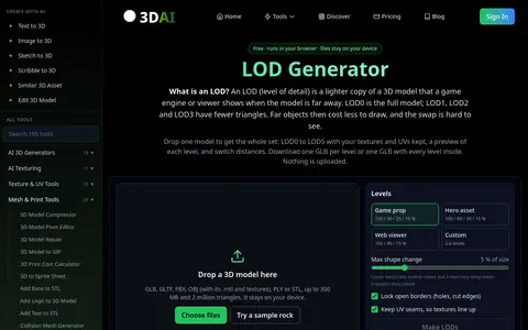 LOD Generator page