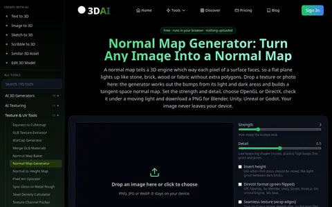 Normal Map Generator page