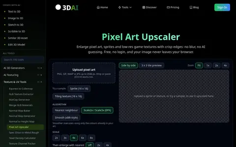 Pixel Art Upscaler page