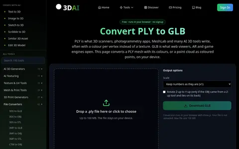 PLY to GLB page