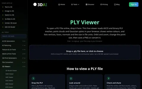 PLY Viewer page