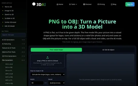 PNG to OBJ page