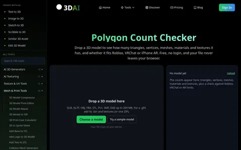 Polygon Count Checker page