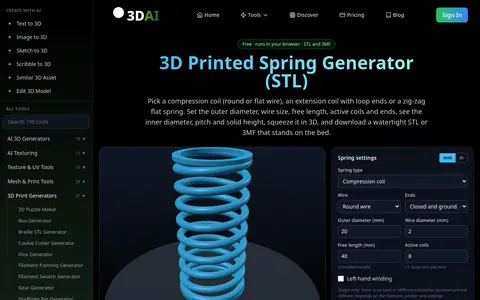 Spring Generator page