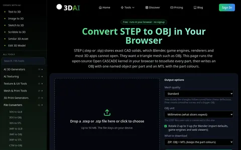 STEP to OBJ page
