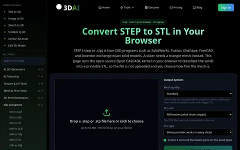 STEP to STL page