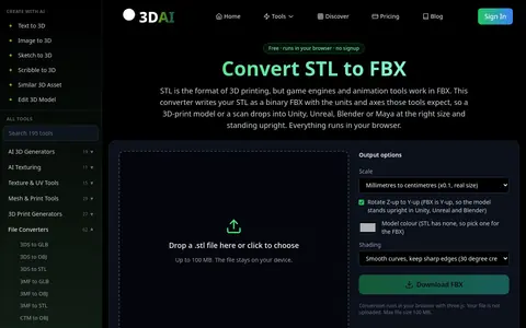 STL to FBX page