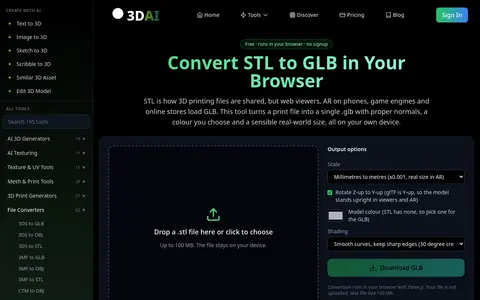 STL to GLB page