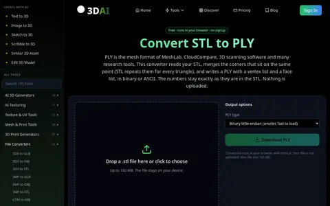 STL to PLY page