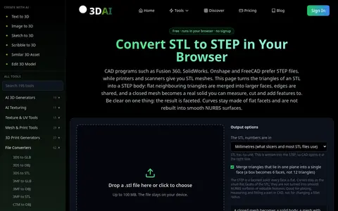 STL to STEP page