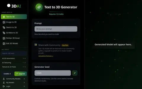 Text to 3D page