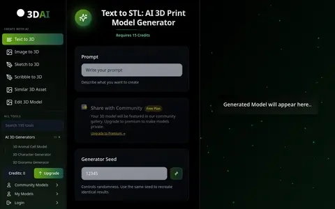 Text to STL page