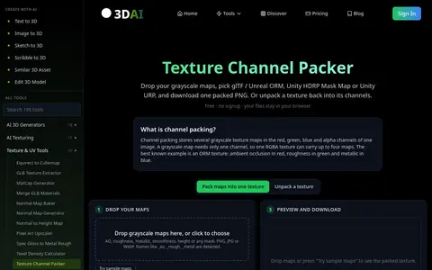 Texture Channel Packer page