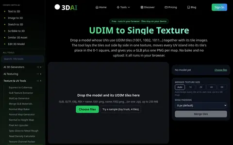 UDIM to Single Texture page