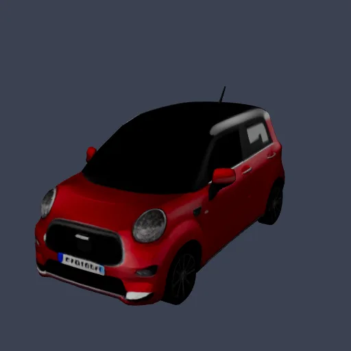 Red city car, 3D model made from a photo