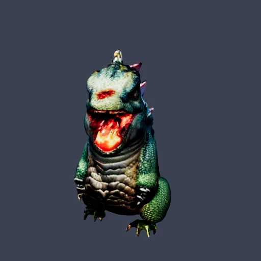 Green dinosaur with spikes, AI-made 3D model you can print