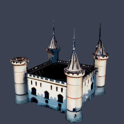 Medieval castle with towers, AI-made 3D model you can print